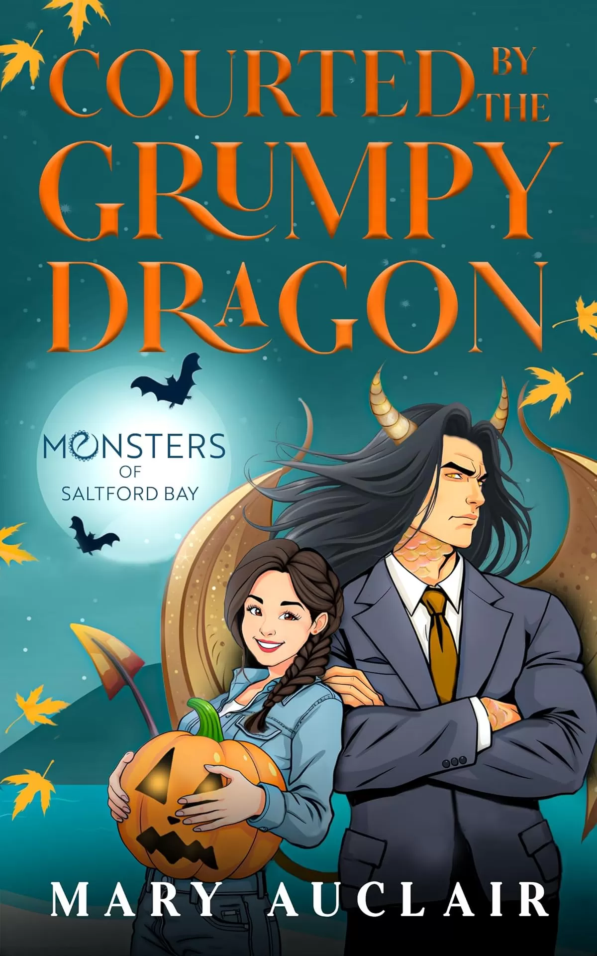 Courted By The Grumpy Dragon: A Cozy Monster Romance (Monsters of Saltford Bay) by Mary Auclair