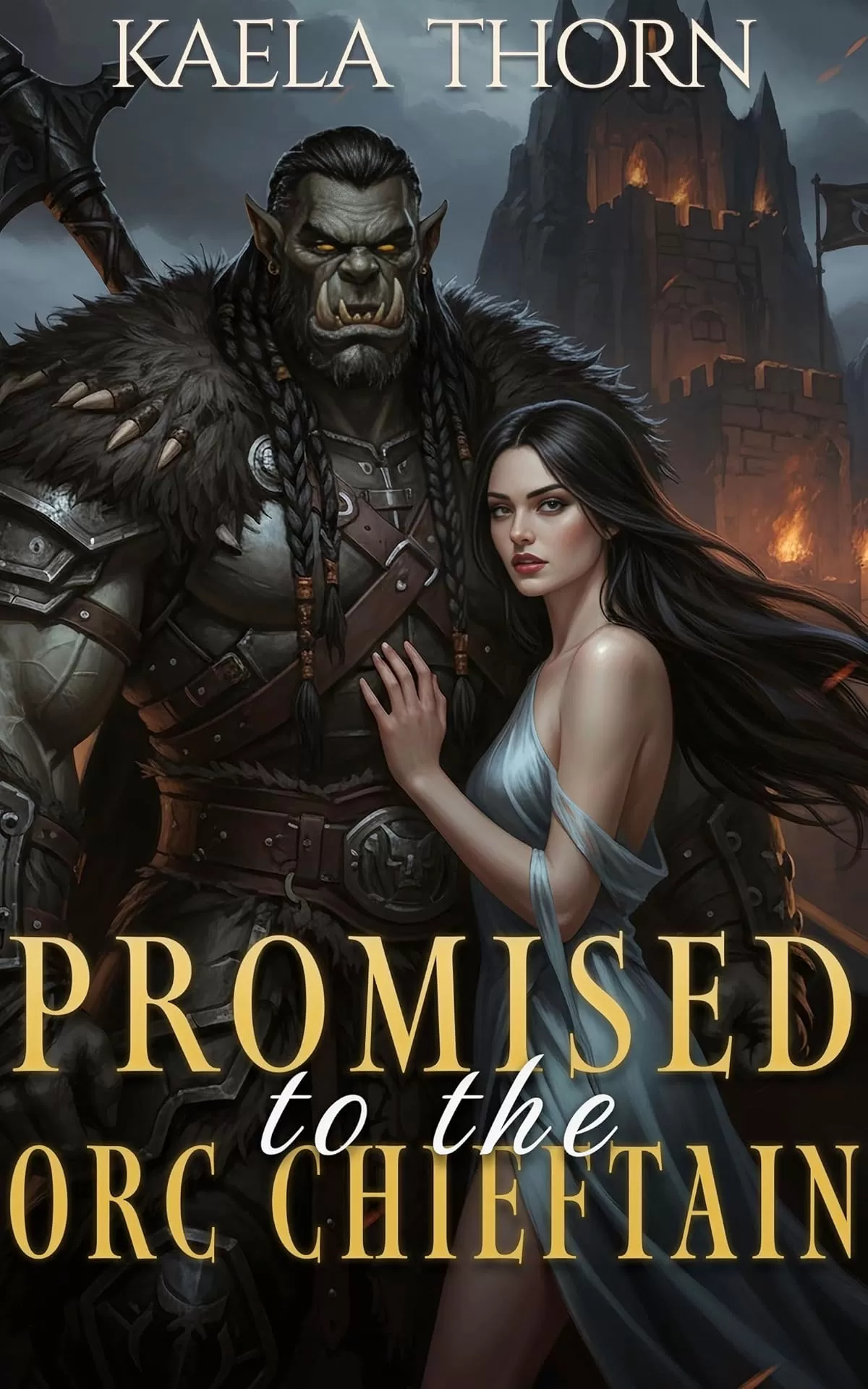 Promised to the Orc Chieftain: A Monster Fantasy Romance (Captive Orc Brides #4) by Kaela Thorn