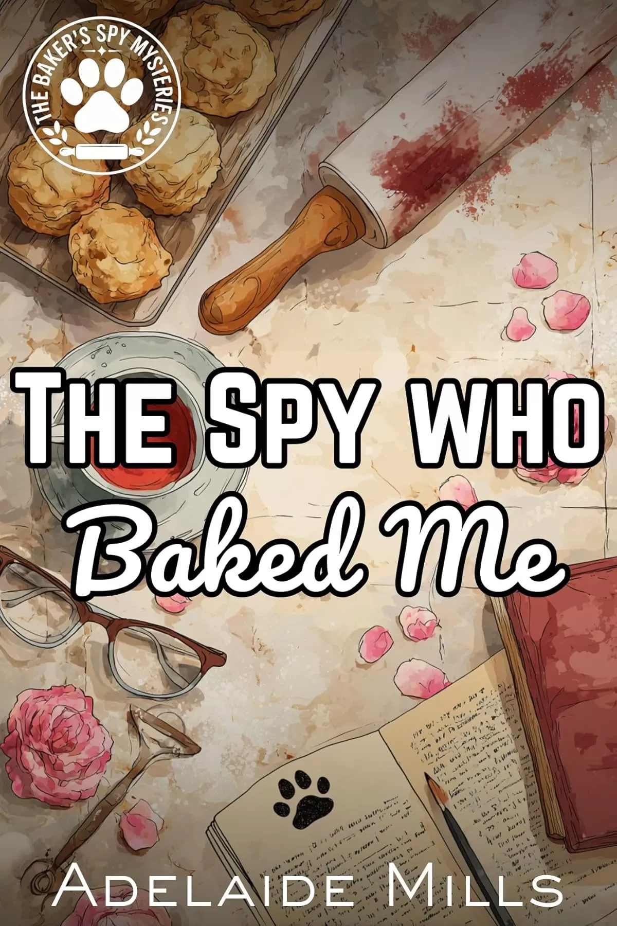 The Spy Who Baked Me: A Senior Sleuth Cozy Mystery with a Retired K9 (The Baker's Spy Mysteries #1) by Adelaide Mills