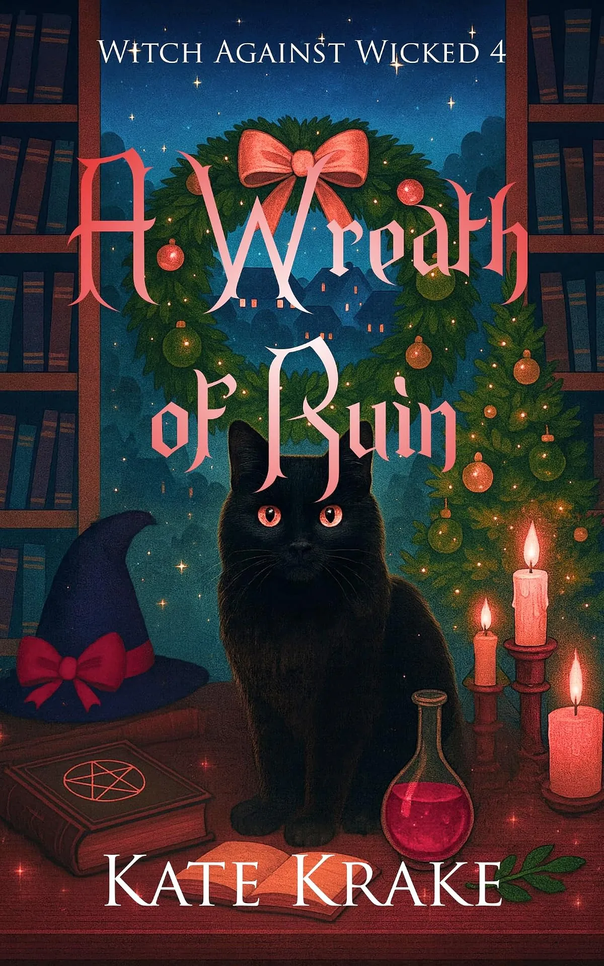 A Wreath of Ruin: A Witchy Small-Town Fantasy With a Sprinkle of Cursed Christmas Mayhem (Witch Against Wicked #4) by Kate Krake