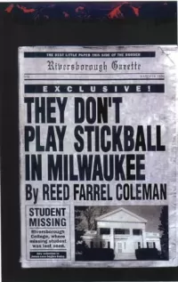 They Don't Play Stickball in Milwaukee (Dylan Klein #3)
