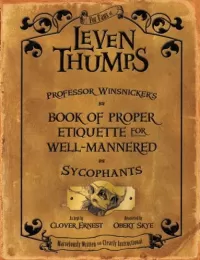 Professor Winsnicker's Book of Proper Etiquette for Well-Mannered Sycophants (Leven Thumps)
